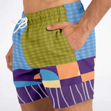 Hampton Plaid Dunkies Swim Trunks Men - AOP - Thathoodyshop