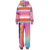 Bahama Mama Pink Floral Patchwork Unisex Fleece Romper Fleece Romper - Thathoodyshop