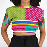 OG San Diego Polka Dot Patchwork Cropped Sweater Cropped Short Sleeve Sweatshirt - Thathoodyshop
