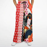 Tokyo Nights Asian Floral Patchwork Stretchy Phat Bellbottoms Wide Leg Pants - Thathoodyshop