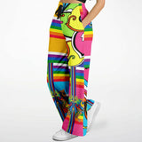 OG San Diego Pink Striped Floral Stretchy Phat Bellbottoms Bellbottoms - Thathoodyshop