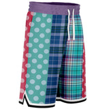 Cerulean Polka Dot Basketball Shorts Basketball Shorts - Thathoodyshop