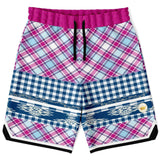Purple Haze Plaid Basketball Shorts Basketball Shorts - Thathoodyshop