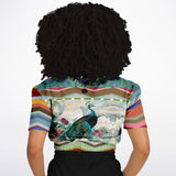 Green Peacock Cropped Sweater Cropped Sweater - Thathoodyshop