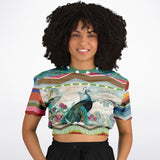 Green Peacock Cropped Sweater Cropped Sweater - Thathoodyshop