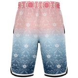 Pink Glacier Basketball Shorts Basketball Short Rib - AOP - Thathoodyshop