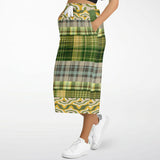 Rolling Green Plaid Pocket Maxi Skirt Long Pocket Skirt - Thathoodyshop