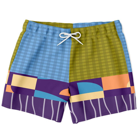 Hampton Plaid Dunkies Swim Trunks Men - AOP - Thathoodyshop