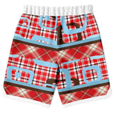 Red Pacific Palisades Plaid Basketball Shorts Basketball Shorts - Thathoodyshop