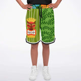 The Tiki God Basketball Shorts Basketball Short Rib - AOP - Thathoodyshop