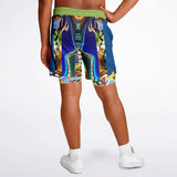 Barcelona Blue Marble Swirl Compression Activity Shorts Compression Shorts - Thathoodyshop