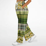 Rolling Green Plaid Flare Leg Joggers Bellbottoms - Thathoodyshop