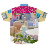 Santorini S/S Button Down Shirt Short Sleeve Button Down Shirt - AOP - Thathoodyshop