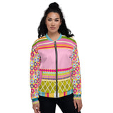 Hello Janis! Pink Patchwork Unisex Bomber Jacket Jacket - Thathoodyshop