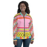 Hello Janis! Pink Patchwork Unisex Bomber Jacket Jacket - Thathoodyshop