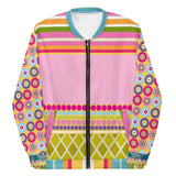 Hello Janis! Pink Patchwork Unisex Bomber Jacket Jacket - Thathoodyshop