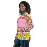 Hello Janis! Pink Patchwork Unisex Bomber Jacket Jacket - Thathoodyshop