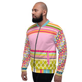 Hello Janis! Pink Patchwork Unisex Bomber Jacket Jacket - Thathoodyshop
