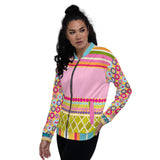 Hello Janis! Pink Patchwork Unisex Bomber Jacket Jacket - Thathoodyshop