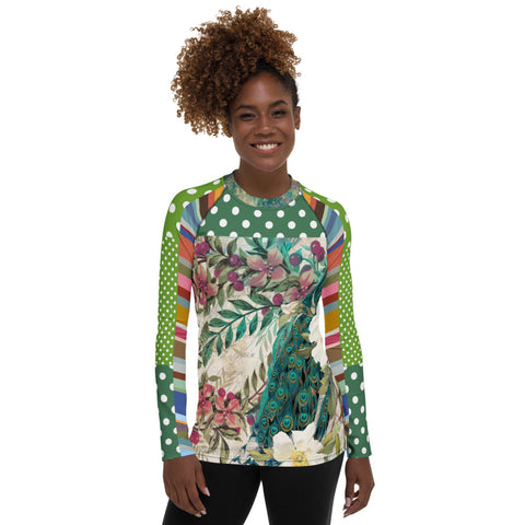 Green Peacock Fashion Rashguard Top Rashguard - Thathoodyshop