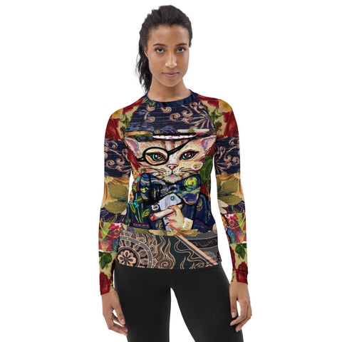 Dapper Cat Fashion Rashguard Top Rashguard - Thathoodyshop