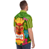 The Tiki God S/S Button Down Shirt Short Sleeve Button Down Shirt - AOP - Thathoodyshop