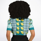 Lemon Zest Floral Cropped Sweater Cropped Short Sleeve Sweatshirt - Thathoodyshop