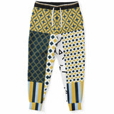 Dauphin Blue Patchwork Unisex Fleece Joggers Fashion Jogger - AOP - Thathoodyshop