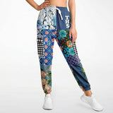 Blue Andalusian Patchwork Unisex Eco-Poly Cargo Sweats Cargo Sweatpants - Thathoodyshop