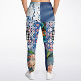 Blue Andalusian Patchwork Unisex Eco-Poly Cargo Sweats Cargo Sweatpants - Thathoodyshop