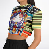 Happy Tequila Sunrise Cropped Sweater Cropped Short Sleeve Sweater - Thathoodyshop