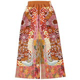 Yogananda Pink Floral Patchwork Eco-Poly Stretchy Phat Bellbottoms Wide Leg Pants - Thathoodyshop