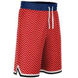 Red Par 4 Basketball Shorts Basketball Short Rib - AOP - Thathoodyshop