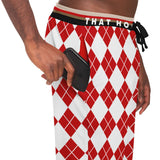 Gold Line Red Argyle Unisex Joggers Joggers - Thathoodyshop