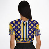 Forever Royale Scalloped Short Sleeve Cropped Sweater Cropped Short Sleeve Sweater - Thathoodyshop