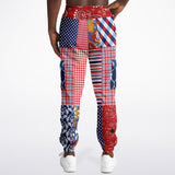 Liberty Bell Floral Stripe Polka Dot Unisex Cargo Sweats Cargo Sweatpants - Thathoodyshop
