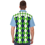 Green Par 4 S/S Button Down Shirt Short Sleeve Button Down Shirt - AOP - Thathoodyshop