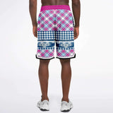 Purple Haze Plaid Basketball Shorts Basketball Shorts - Thathoodyshop