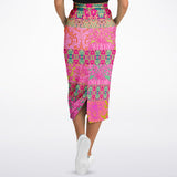 Gypsy Beat Pink Floral Patchwork Long Pocket Skirt Long Pocket Skirt - Thathoodyshop