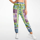 Kaleido-Scape Purple Plaid Cargo Sweats Cargo Sweatpants - Thathoodyshop