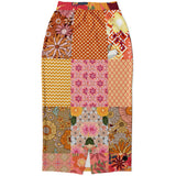 Yogananda Red Floral Patchwork Eco-Poly Long Pocket Skirt Long Pocket Skirt - Thathoodyshop
