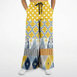 Talullah Bankhead Ikat Polka Dot Stretchy Phat Bellbottoms Wide Leg Pants - Thathoodyshop