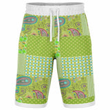 Green Anjou Pear Patchwork Basketball Shorts Basketball Shorts - Thathoodyshop