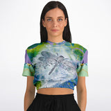 Dragonfly Cropped Fleece Sweater Cropped Short Sleeve Sweater - Thathoodyshop