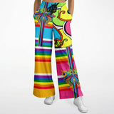 OG San Diego Pink Striped Floral Stretchy Phat Bellbottoms Bellbottoms - Thathoodyshop