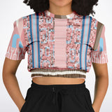 Pink Geo Holy Mosaic Cropped Sweater Cropped Short Sleeve Sweater - Thathoodyshop