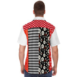 Tokyo Nights Floral Patchwork Short Sleeve Button Down Shirt Short Sleeve Button Down Shirt - Thathoodyshop