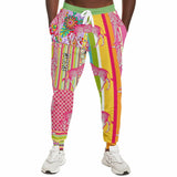 Hello Janis! Yellow Striped Giraffe Patchwork Unisex Eco-Poly Joggers Eco Poly Joggers - Thathoodyshop