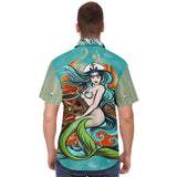 My Little Mermaid S/S Button Down Shirt Short Sleeve Button Down Shirt - AOP - Thathoodyshop
