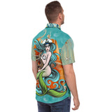 My Little Mermaid S/S Button Down Shirt Short Sleeve Button Down Shirt - AOP - Thathoodyshop